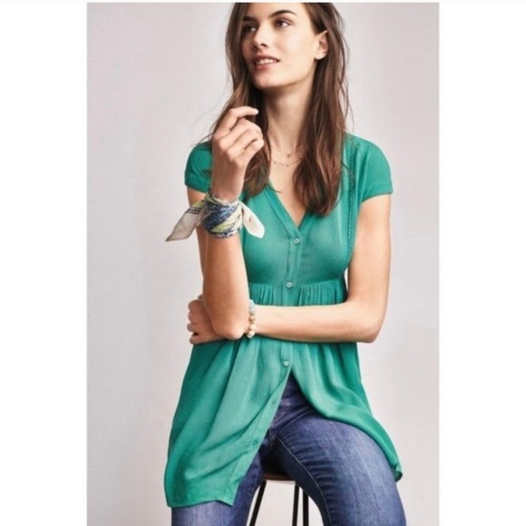 Anthropologie Tops - Anthropologie Vanessa Virginia gauze tunic top in black